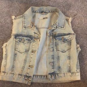 TopShop Moto Distressed Denim Vest